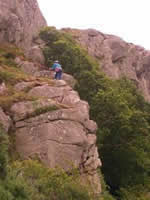 Rock climbing on the farm's crags